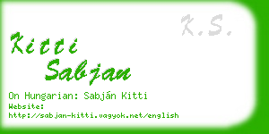 kitti sabjan business card